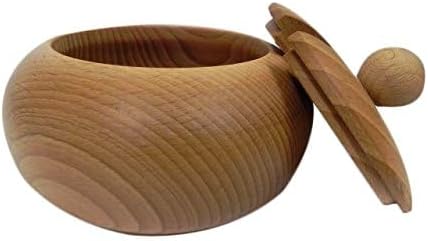 Sucrier en bois - Avec couvercle et cuillère - Idéal comme cadeau - Diamètre : 10 cm - C01 - Nail Gallerys