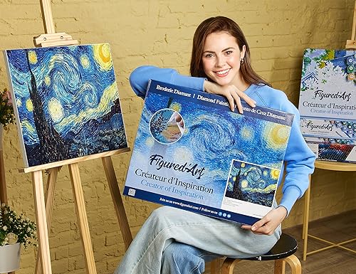 Figured’Art Diamond Painting Broderie Diamant 40x50cm Avec Cadre Toile Tendue Strass Perles Carrés - Fleurs et fruits Severin Roesen - Kit Complet 5D DIY Activité Manuelle Loisirs Créatifs Adultes - Nail Gallerys