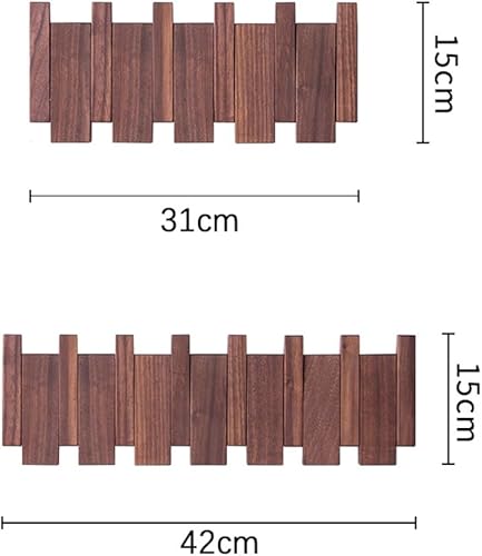 Koomuao Jumuao Porte Manteau Mural Bois pour la Maison, Patère Murale 4/6 crochets Rétractables, Crochets et Patères pour accrocher vêtements, manteau, chapeaux, vestes, sac à dos (6 Crochets-B) - Nail Gallerys