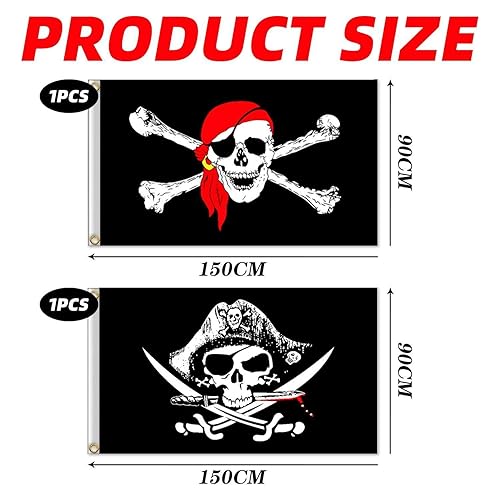 2 Pièces Banderoles De Pirate, Drapeaux Amusants, Drapeaux De Pirate, Fournitures De Fête De Pirate, Drapeaux Suspendus De Pirate - Nail Gallerys