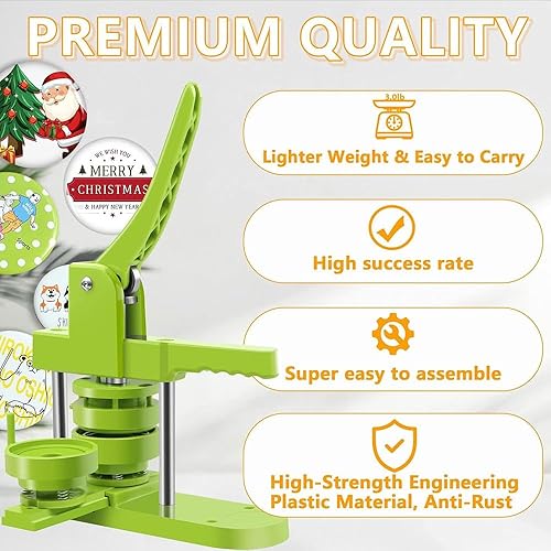 Machine à Badge,Machine a Badge(32mm/1.25inch),Machine à Badges En Fer-Blanc,Avec 400pcs De Consommables,Conaux Aux Enfants,Aux Adultes,Aux Cadeaux De Bricolage,à La Fabrication d'Épingles. - Nail Gallerys