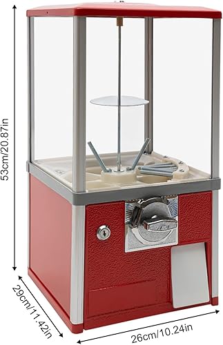 WDDEYYDS Distributeur Automatique de Bonbons à jetons Distributeur de Bonbons ABS Machine Commerciale de Prix pour Les Petits Jouets de Capsule de fête Vending Machine,Red - Nail Gallerys