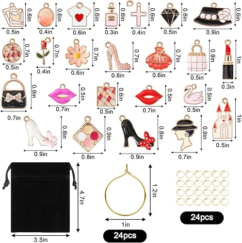 SANNIX Lot de 24 breloques pour verres à vin pour verres à vin, breloques d'identification amusantes pour verres à vin pour dégustation de vin, décorations de fête - Nail Gallerys