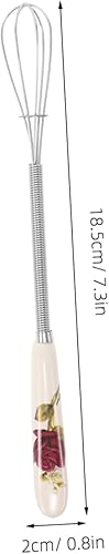 Cabilock 2 Pièces lait petit batteur à oeufs inoxydable agitateur pour Pâtisserie mousse batteurs mélangeur d'oeufs de cuisine Batteur à œufs Outils de cuisine oeuf manuel céramique - Nail Gallerys