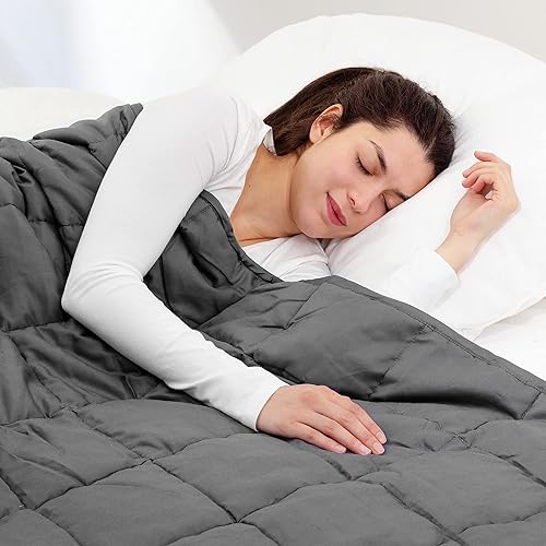 Navaris Couverture Lestée - Couverture Pondérée Relaxante 135x200cm - Contre Insomnie Anxiété - Cocooning - 100% Coton - 6,8kg - Nail Gallerys