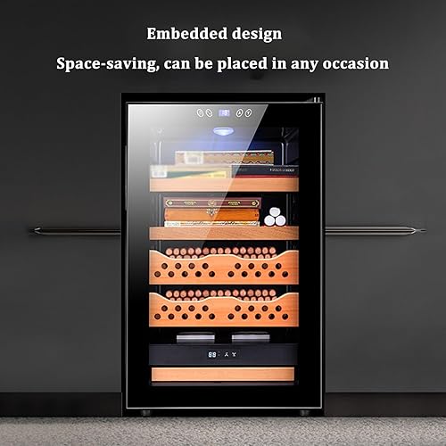 Humidor À Humidité Contrôlée Humidificateur De Bureau Armoire À Cigares À Température Réglable Étagère en Bois De Cèdre Réglage Intelligent - Nail Gallerys