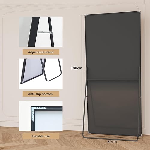 Miroir Pleine Longueur arqué 162 x 53 cm, Miroir sur Pied Miroir Pleine Longueur avec Cadre en Métal et Support Grand Miroir Mural pour Chambre à Coucher, Salon ou Dressing (B Doré, 162 x 53 cm) - Nail Gallerys