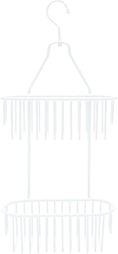 simplywire – Panier de douche suspendu à 2 niveaux – Résistant à la rouille – Blanc - Nail Gallerys