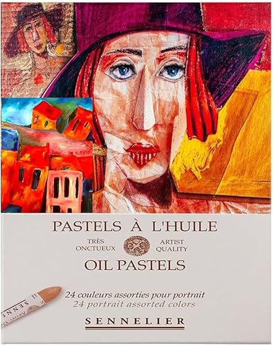 Sennelier Pastels à Huile 24 Couleurs Portrait - Made in France et 1 Cartes Postales - Nail Gallerys