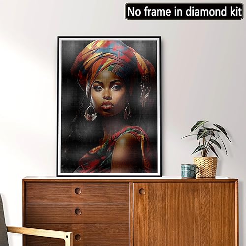 MOMAKA 5D Diamond Painting Kits Femme Africaine, Diamant Peinture Kits Point De Croix Broderie, Kits De Peinture En Diamant Arts Craft Cross Embroidery Pour La Décoration Murale à Domicile 30x40cm - Nail Gallerys