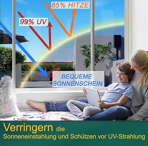 Guuteee Film miroir pour fenêtre, 60 x 300 cm, argenté, protection contre la chaleur, anti-UV, protection contre la chaleur, protection contre la chaleur, sans résidus - Nail Gallerys