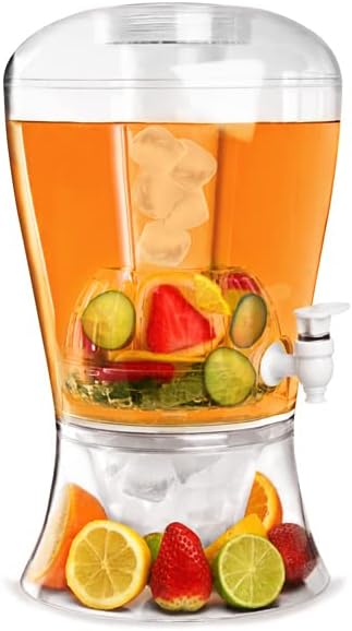 Distributeur de boisson 6 Litres à pichet , en plastique sans BPA, avec reservoir pour glaçons,pêut servir jusqu'à 10 pintes - Nail Gallerys