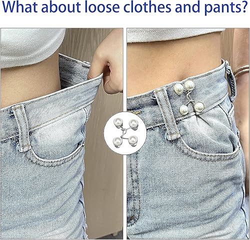 Plstod 6Pcs Bouton Jean Clipsable, Boutons à épingle Pour Les vêtements, Serre-Taille Ajustable, Bouton Jean Ajustable, Pour Pantalons Jeans - Nail Gallerys