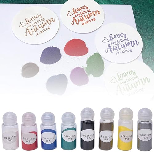 Poudre d'estampage, poudre à embosser, bricolage 8 couleurs Scrapbooking Graffiti - Nail Gallerys