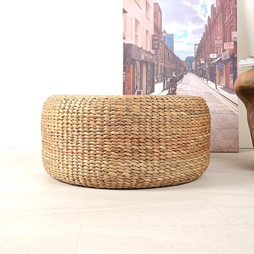 wohnfreuden Pouf 60 cm en jacinthe d'eau naturelle - Nail Gallerys