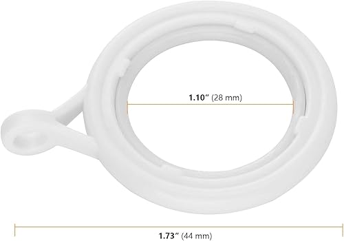SEUNMUK Lot de 50 anneaux et crochets de rideaux blancs en plastique de 28 mm pour accrocher des fenêtres et des rideaux de douche - Nail Gallerys
