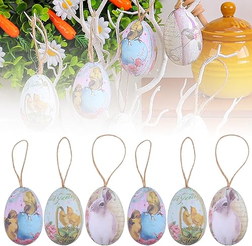 Œuf de Pâques à suspendre - Ornements tissés peints - Décoration de Pâques - Accessoires de Pâques - FjE898 (C, 15 x 15 cm) - Nail Gallerys