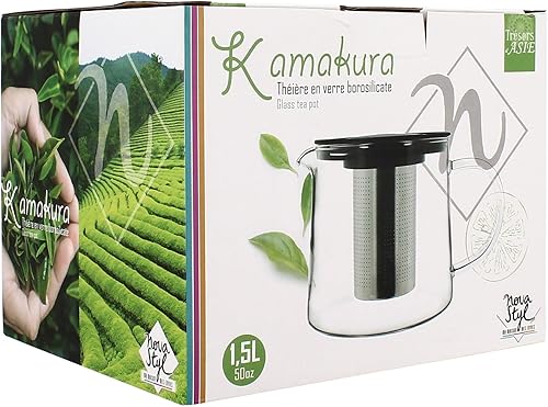 NOVASTYL - Théière kamakura 1.5l en verre avec infuseur en acier inoxydable - 1605027 - Nail Gallerys