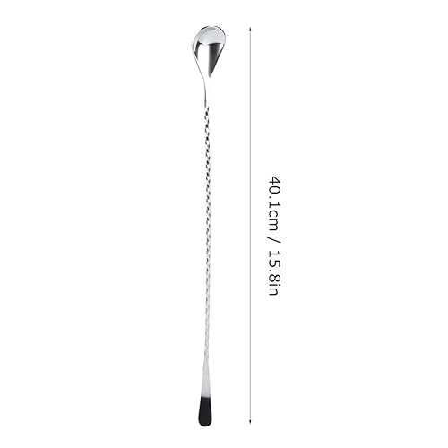 Cuillère à Mélanger pour Bar en Acier Inoxydable, Longues Cuillères à Mélanger avec Fourchette, Mélangeur Puddler, Motif en Spirale pour Barman Morphine, Shaker à Whisky - Nail Gallerys