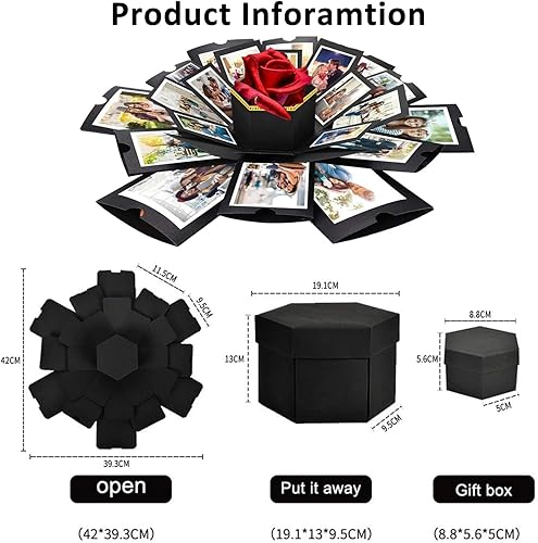 Boite a Cadeau Surprise, Boîte Surprise Explosion, Explosion box, Album Photo Scrapbook, DIY Mémoire Box pour Les Amoureux, Les Amis et la Famille, pour Anniversaire, Mariage, Saint-Valentin, Noël - Nail Gallerys