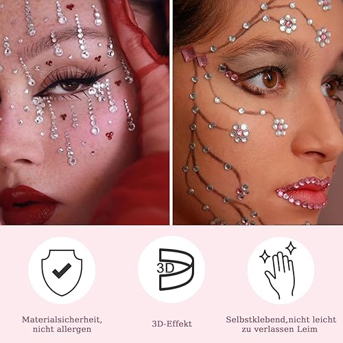 Auriselle 1752 Strass Autocollantes Pierres Strass Argentées Mélange de Tailles Pierres Précieuses Rondes à Coller pour DIY, Bricolage, Visage, Ongles (3/4/5/6 MM) - Nail Gallerys