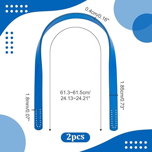 PH PandaHall 61cm Sangle de Sac en Cuir, 2pcs Poignées de Sac à Main à Coudre de Sac à Main Courte Poignée de Sac en Cuir Orange Poignée pour Sacs à Main, Sacs à Bandoulière, Fourre-Tout - Nail Gallerys