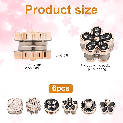 Lot de 12 Épingles Magnétiques pour Hijab, Noires et Blanches sans Accroc Boutons Magnétiques Puissants et Polyvalents pour Foulards Chapeaux Cols de Chemise Châles (Style 2) - Nail Gallerys