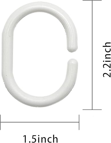 Lot de 14 anneaux de rideau de douche en plastique en forme de C - Nail Gallerys