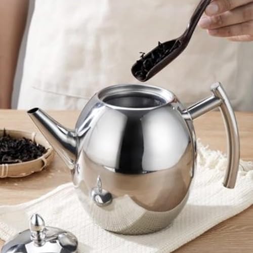 Fdit Bouilloire + Filtre, Bouilloire de Pot de café de théière d'acier Inoxydable avec la Grande capacité de Filtre(1000ml) - Nail Gallerys
