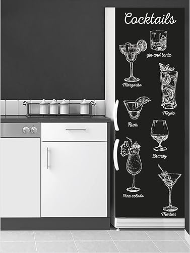 Sticker Réfrigérateur Décoratif 180 cm X 60 cm, Verres à Cocktail, Illustration Originale, Idée Cadeau Originale, Décoration Intérieure Unique. - Nail Gallerys