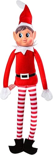 SPARKLERS CLUB Lutin Farceur de Noel Elf Fille 30cm en Peluche, idéal pour préparer Noel pour Enfants et Adultes - Petit Elves Coquin, Figurine ludique et Souple Magie de Noel - Nail Gallerys