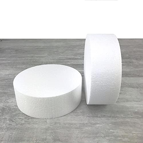 Lot de 2 Disques en polystyrène Haut. 7 cm, Diamètre 15 cm, Dummies en Styropor Blanc, à décorer - Nail Gallerys