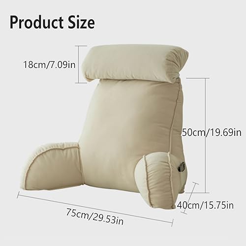 MEGHI Coussin de Lecture avec accoudoirs Coussin Lombaire Oreiller Dorsal pour S'asseoir dans Son Lit Gros Coussin Canapé Accoudoir TV Dossier pour Travailler Lire et Jouer - Nail Gallerys