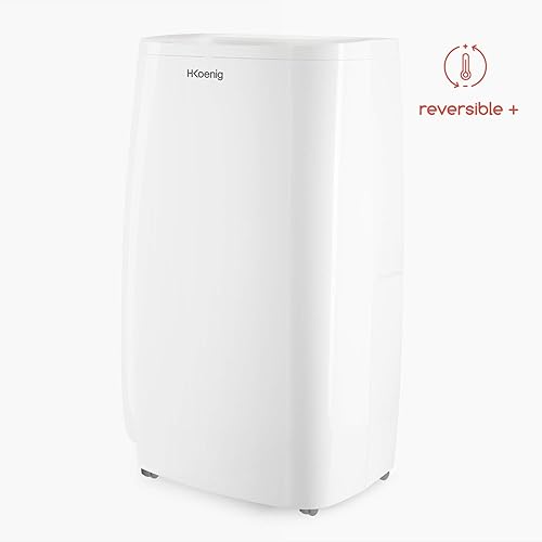 H.Koenig Climatiseur Mobile Réversible KOL7812, 12000 BTU, Déshumidificateur, Silencieux, 3 Vitesses de Ventilation, Programmable, Accessoires Inclus, 3500 W - Nail Gallerys