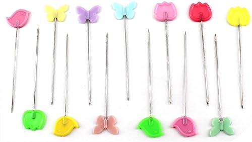 Lot de 300 épingles à coudre droites avec têtes plates et colorées 53 mm - Nail Gallerys