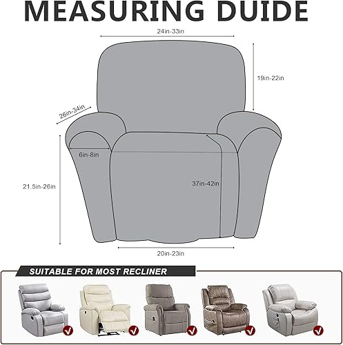 ANARACHON Lot de 4 housses de chaise inclinables d'aspect cuir qui restent en place – Housse de protection de meubles inclinables en tissu élasthanne, lavable (taille L, marron foncé) - Nail Gallerys