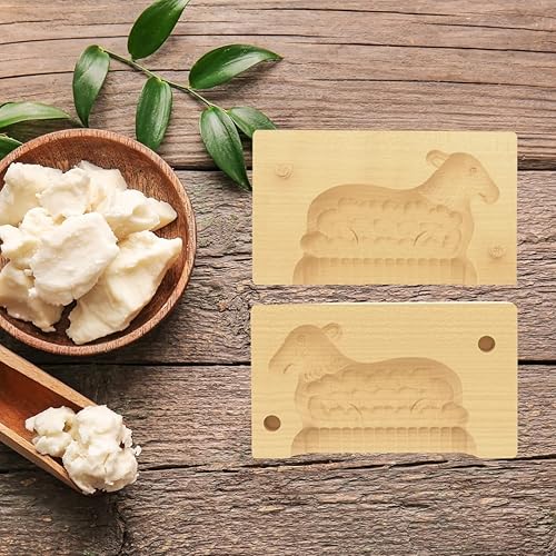 HOFMEISTER® Moule à beurre pliable, 2 pièces, agneau, 14 cm, fabriqué à la main en Allemagne, moule à beurre pour décorer & orner, modèle à beurre hygiénique, en bois d'érable local - Nail Gallerys