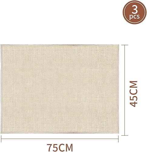 3Pcs Toile de Cuisson 75 * 45 cm Banetton pour Pain Tissu Lin Boulangerie Toile de Lin Boulangerie Materiel Pain Ustensiles de Boulangerie Couche de Boulanger Antiadhésif pour Cuisson des Baguettes - Nail Gallerys