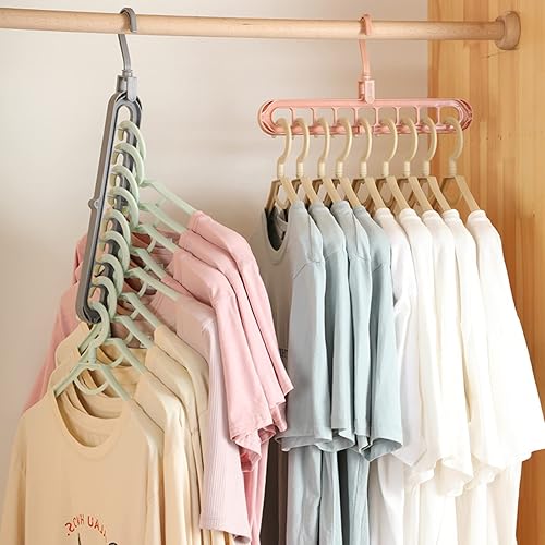 LANMOK Magic Cintre Rangement 6PCS Ceintres Gain de Place Multi-Fonctions Cintres Rotatifs en Plastique Organisateur de Cintres Plastiques Adultes pour Chemises Pantalons Ceinture Cravate - Nail Gallerys