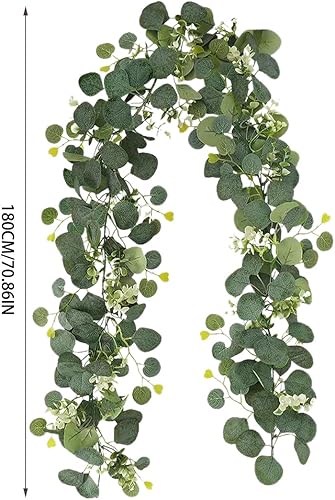 Guirlande d'eucalyptus artificielle, feuilles d'eucalyptus, vignes de verdure artificielle, chemin de table pour table, maison, mariage, décoration intérieure et extérieure - Nail Gallerys