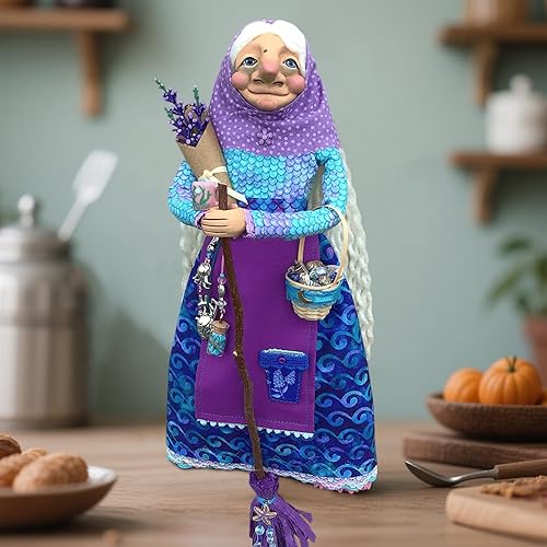 Sorcière de cuisine, poupée de sorcière faite à la main, décoration folklorique de collection, breloque porte-bonheur à suspendre, décoration rustique, pour la maison, Halloween, les mamans, les - Nail Gallerys