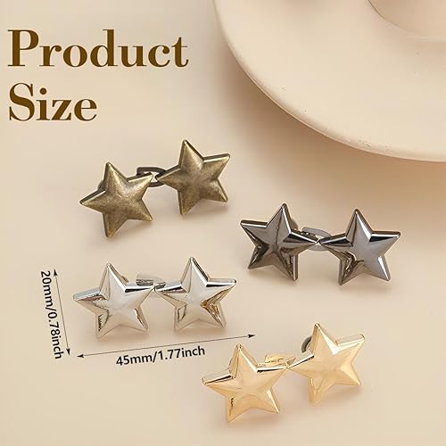 LAJUP 8 Jeux De Pinces De Serrage Pour Pantalon, Serrage De Ceinture De Pantalon Étoile Boutons Réglables Sans Couture Boutons Étoiles Épingles Bouton Jean Boutons Jean Réglables Pour Femme Pant - Nail Gallerys