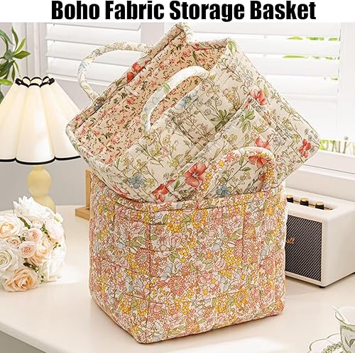 Parkeenn Boho Laundry Basket, Parkeenn Boho Fabric Storage Basket, Large Capacity Decorative Storage Baskets with Handle, Portable Folding Bag for Clothes (#16) - Nail Gallerys