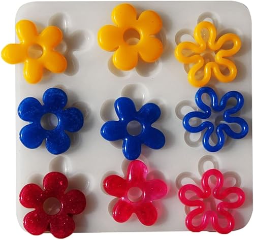 Zemusinet Moule en Silicone pour Pendentif en Forme de Fleur/Ours - Moule en Résine Époxy pour Fabrication de Bijoux, Colliers, Boucles d'oreilles, Pendentifs, Loisirs Créatifs (A) - Nail Gallerys