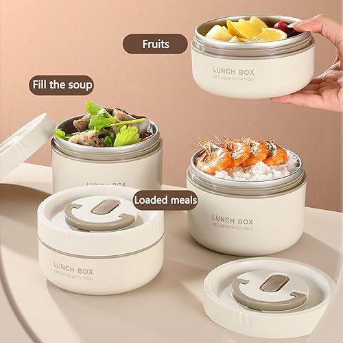 kyaoayo écipient alimentaire portable avec sac à lunch,Boîte lunch isotherme portable, boîte à lunch isotherme empilable et étanche, pour enfants et adultes (3 couches) - Nail Gallerys