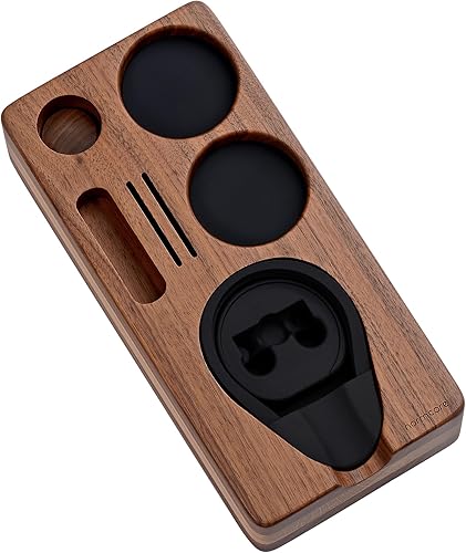 Normcore Station de tassage pour expresso, station de tamponnage en noyer américain naturel, support de base pour porte-filtre, tamper et distributeur de 51 mm, 54 mm, accessoires de barista - Nail Gallerys