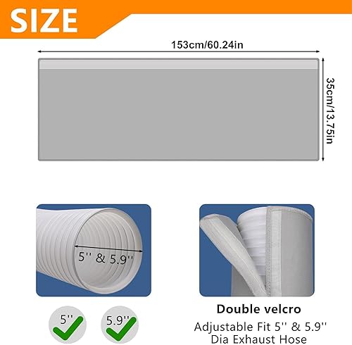 Manchon D'Isolation Pour Tuyau D'Évacuation De Climatisation - Gaine Isolante Pour Tuyau De Climatiseur Avec 3 Sangles À Boucle Réglables, ConvientAux Tuyaux D'échappement De 12,7 Cm Et 15 Cm De Diam - Nail Gallerys