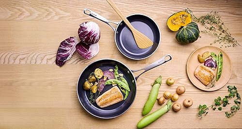 Kyocera Poêle en céramique, poêle avec revêtement antiadhésif en céramique, 26 cm, sans PFAS/PTFE, poignée en acier inoxydable, convient à tous types de feux, CFP-L10 - Nail Gallerys