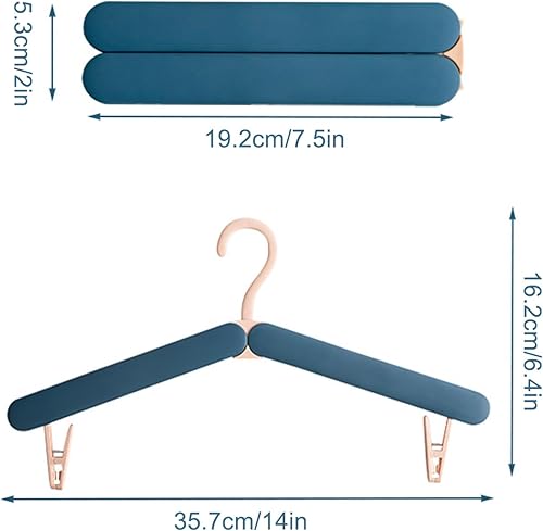 ROLMZJX 4 Pièces Cintres Pliables，Cintres Plastiques Portables,Cintre Pliable Voyage avec Clip，Cintre Pliant pour la Maison, l'hôtel, Les Voyages, Le Camping（Blanc, Rose, Bleu, Vert） - Nail Gallerys