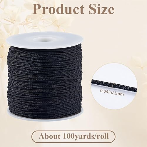 SUNNYCLUE Cordon en Nylon Rouge de 100 yard/91 m Fil de 1mm pour Perles Queue de Rat en Satin Garniture en Macramé Tricot Couture Fil avec Bobine pour la Fabrication de Bijoux Bracelets D'Amitié Colli - Nail Gallerys